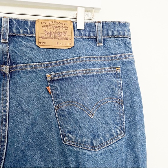 Vintage Levi’s 517 Bootcut Blue Jeans Orange Tab Size 42 x 30 USA Made Denim - Picture 8 of 11